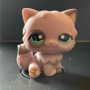 Littlest Pet Shop LPS 1027, Persian Kitty Cat Purple Gray Eye Patch